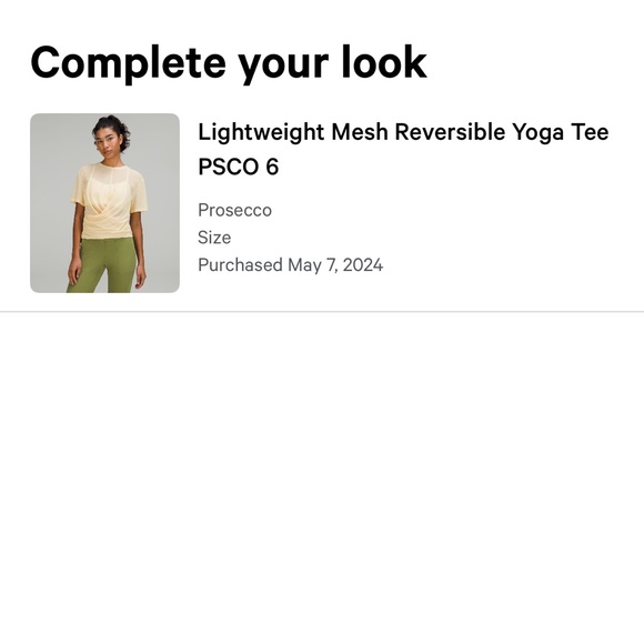 Lululemon Athletica Cream Short Sleeve Top - Picture 3 of 3